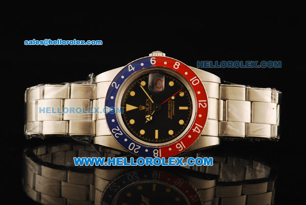 Rolex GMT-Master Swiss ETA 2846 Automatic Movement Steel Case with Yellow Markers and Ceramic Bezel - Click Image to Close